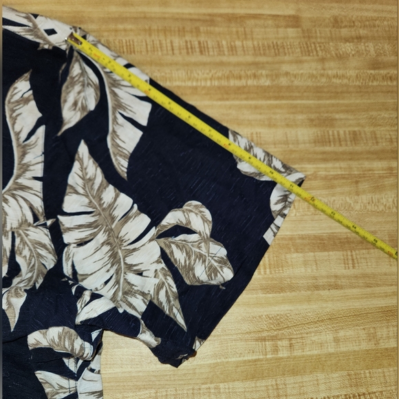 CARIBBEAN 100% Silk Men’s Hawaiian Shirt Dark Navy Blue, size 4XB - Picture 10 of 10